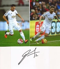 SWANSEA* ANGEL RANGEL SIGNED 3x5 WHITECARD+2 UNSIGNED PHOTOS+COA