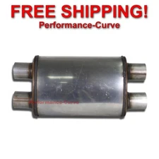 2.5" Dual - 4x9 - 14" Body -  Thunderbolt Stainless Steel Performance Muffler