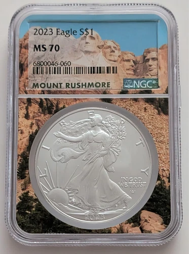 2023 1OZ SILVER AMERICAN EAGLE NGC MS70 MOUNT RUSHMORE CORE SKU 6800046-060