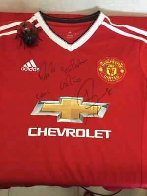 MANCHESTER UNITED JUAN MATA & 4 Players HAND SIGNED Autographed
