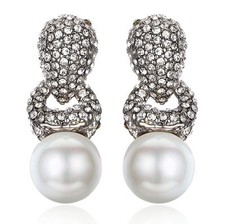 Classy Pearl Austrian Crystal Rhinestone Chandelier Dangle Earring Prom Wed E103