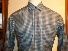 NEW Hugo Boss sz Medium M Black label long sleeve Robert blue plaid dress shirt