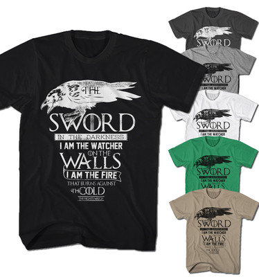Herren T-Shirt Game Of Thrones Die Nachtwache Lied von Eis und Feuer NW22216