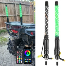 2X 1FT RGB LED Whip Spiral Lights Chasing Light For Can-am Outlander Maverick