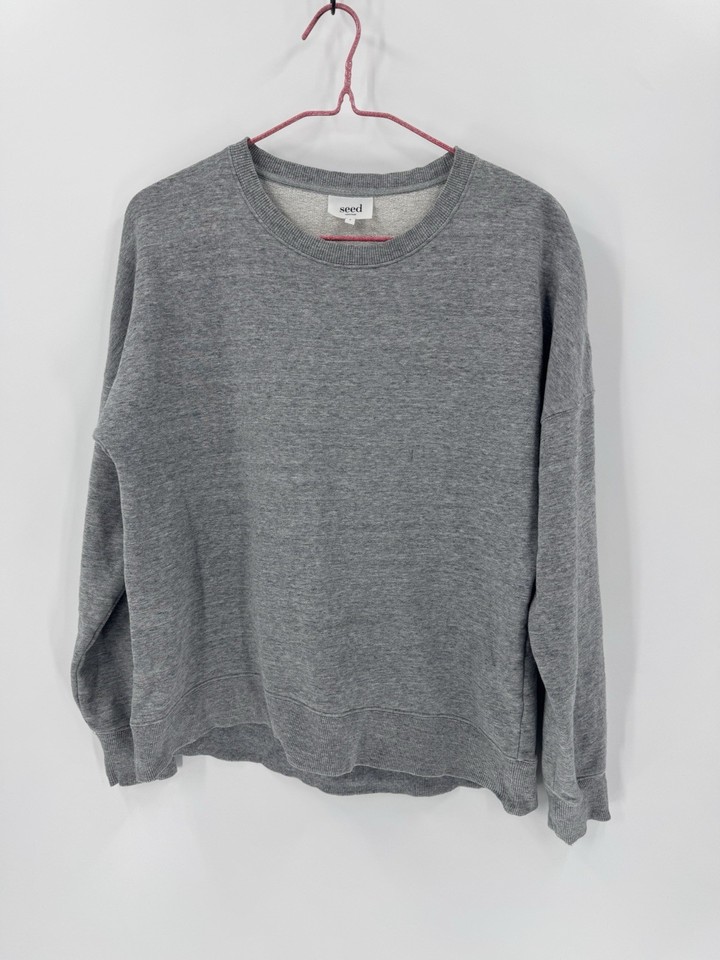 Seed Heritage men's Grey Crew Neck Knit Pullover Jumper Long Sleeve Sz S