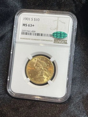 $10 1901-S Liberty Gold Eagle NGC MS 63+ CAC Prime Collection Piece - Stunning
