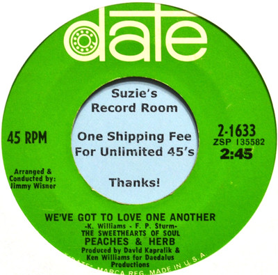 Peaches & Herb We've Got to Love One Another / So True Pop Soul VG+ 45 7'' Vinyl