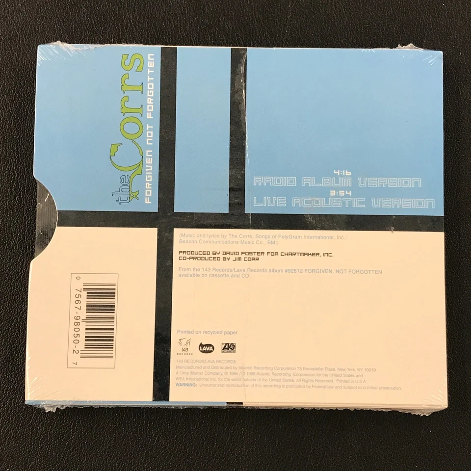 1996 The Corrs: Forgiven Not Forgotten NM Single CD Disc w/Case 143 Rec. SEALED! Foto 2 de 2