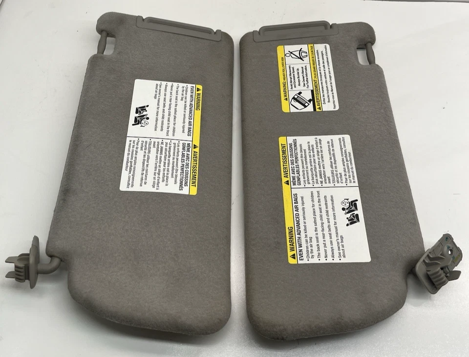 2005–2012 Nissan Frontier Sun Visors Pair Left & Right w/ Mirror Gray OEM - Image 2 of 4