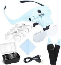 YOCTOSUN Magnifying Glasses with Light for Close USB Rechargeable, Blue