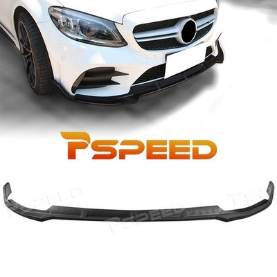 For Mercedes-Benz W205 C-Class 2019-2021 Front Bumper Lip Spoiler PP Matte Black
