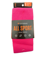 Sofsole All Sport Team Socks Youth Small hot pink 2 Pair