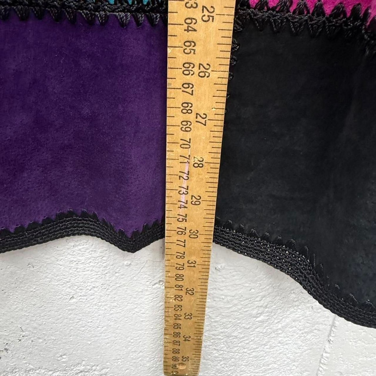 90s Y2K Patchwork Leather Jacket coat Women’s 1X … - image 5