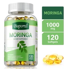 Moringa Leaf Capsules 1000mg - Gut Health, Metabolism and Immune Support