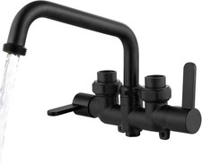 Utility Sink Faucet Wall Mounted Laundry Tub Faucet 3 Inch Center with 2-Handle