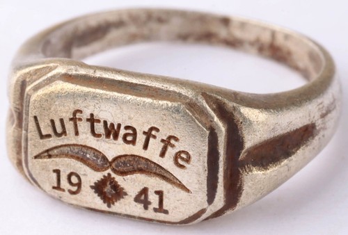 Luftwaffe 1941 Fuerza Aérea 835 Plata Segunda Guerra Mundial Anillo Alemán Segunda Guerra Mundial Alemania Ejército Wehrmacht - Imagen 15 de 16