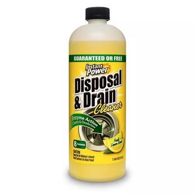 Instant Power 33.8 oz Reduces odors in garbage Disposal &  Drain Cleaner Lemon