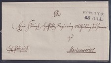 76778) KONITZ Westpreußen 1846 Brief mit Inhalt nach Marienwerder