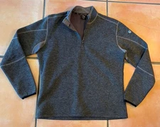 Kuhl ThermoKore Sweater Mens X-Large Gray 1/4 Zip Fleece Pullover Thumbholes