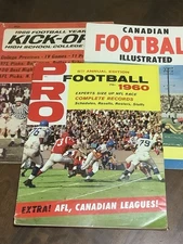 NFL / CFL magazines 1955 1960 1966 Pro Football Year Book Annual Lot (3)