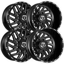 Set Of 4-17 Inch Tis 544bm Dually 8x200 Blackmilled Wheels Rims Set Of 4-17 Inch Tis 544bm Dually 8x200 Blackmilled Wheels Rims