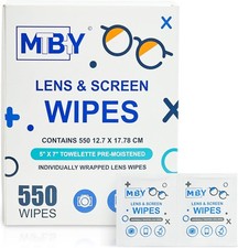 Lens Cleaning Wipes 550 Total Wipes Pre-Moistened Individually Wrapped Wi