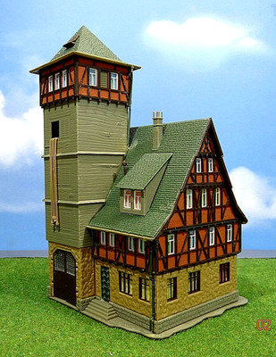Vollmer 3752 H0 Spritzenhaus Feuerwehr Schlauchturm Top Epoche III | B86