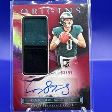 Maglia Jumbo Panini Origins 2022 Rossa /99 Rookie Auto RPA Carson Strong #153