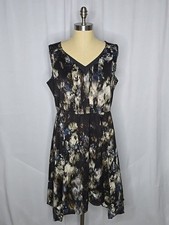 Simply Vera Vera Wang Sleeveless Floral Dress Hankercheif Drape V-Neck Lined