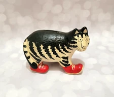 Vintage Black & White Cat Wearing Red Sneakers Coin Bank Made by Kliban