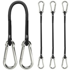 sprookber 12 Inch Bungee Cords with Stainless Steel Carabiner, Heavy Duty Str...