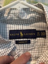 Polo Ralph Lauren, Checked, Pink,White, Blue. Button Up Shirt, Long Sleeve SZ 17