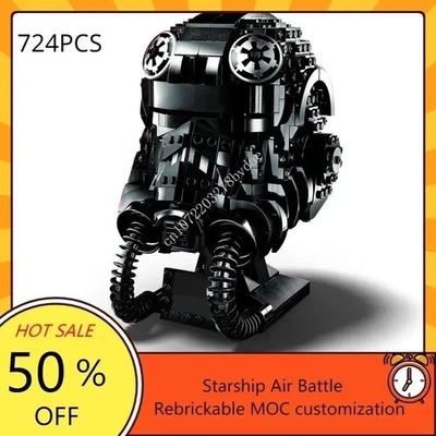 TIE Fighter Pilot Helmet MOC 75274 Spaceship Battle Model Building Block