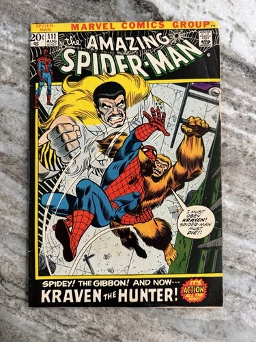 Amazing Spider-Man #111 Kraven & Gibbon App. John Romita Cover 1972 FN 🕷️🔥