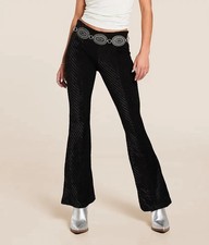 Free People Penny Pull-On Velvet Flare Pants Sz XS