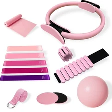 Pilates Equipment Kit for Home Workout,Pilates Ring and Ball Set,Pilates Esse...