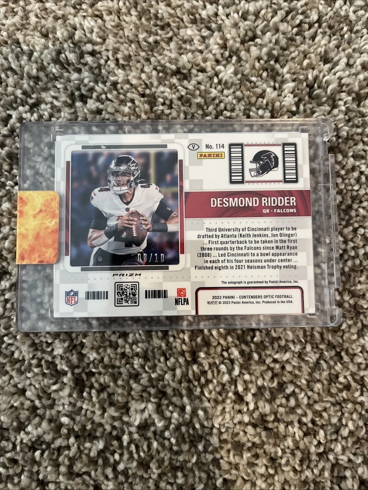 2022 Panini Contenders - Rookie Ticket Gold 8/10 Desmond Ridder #114 (AU, RC)  - Image 2 of 2