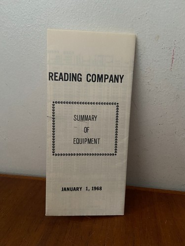 Reading Railroad Company Summary Of Equipment January 1 1968 Employee Handbook