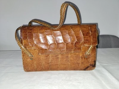 Sac à main femme vintage croco - Photo 1/4