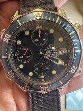 OMEGA Seamaster Professional Quartz Chronograph Date 300m Black Dial Blue Bezel