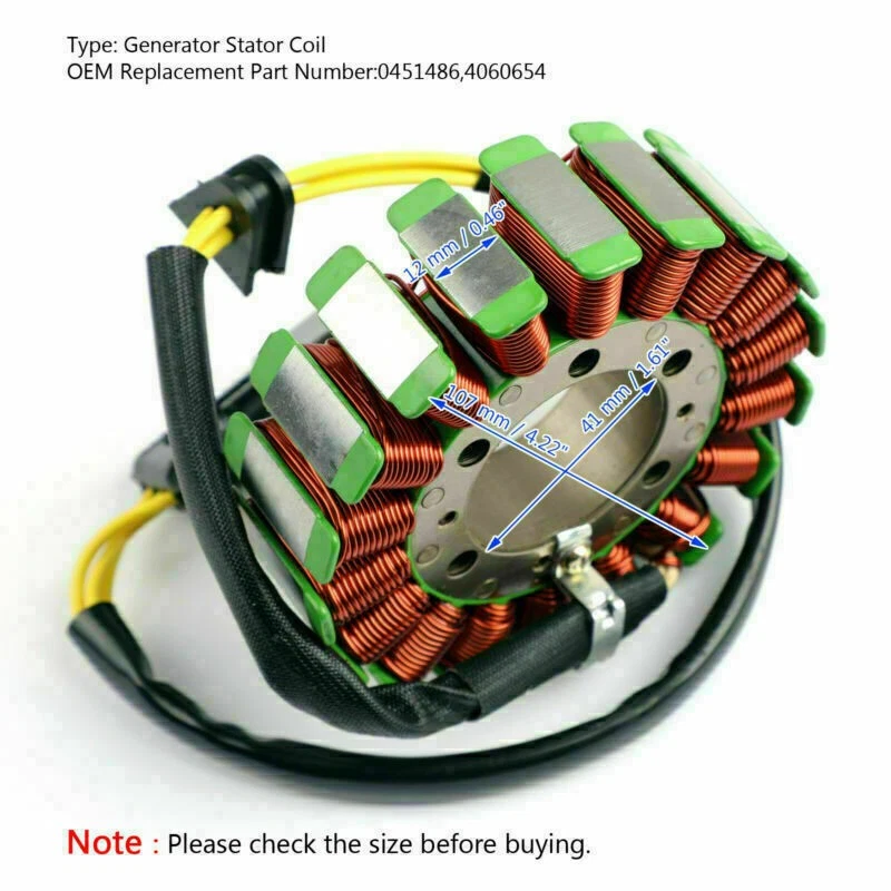 Stator Generator Fit for Polaris MSX 110 / MSX 150 2004 PWC 0451486 4060654 SA — 第 2/4 张图片