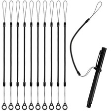 LIQWEI 10 Pcs Elastic Lanyard Tether, Retractable Pen Holder Leash with black