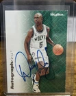 SkyBox 1996-97 Skybox Premium Autographics Doug West Blue Ink Auto Timberwolves