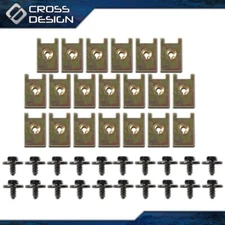 For Car Screw Body Fender Bumper Retainer U Nut Clips Gasket Fastener Metal 40PC