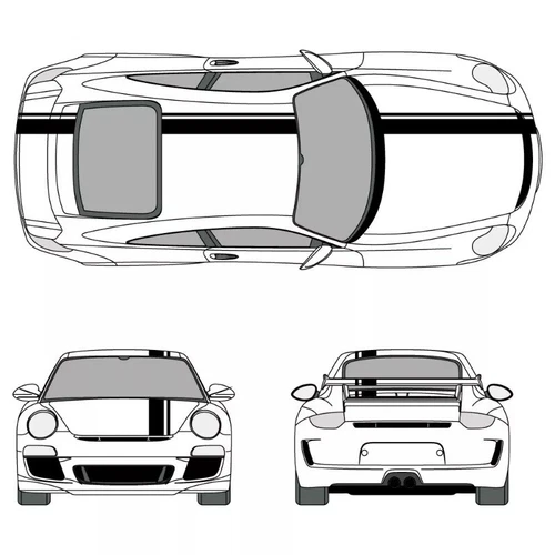 For Porsche Car Side Door Vinyl Stripe Decal Kit 2PCS Sticker Custom Models - Bild 5 von 8