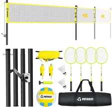 32Ft, 26Ft and 20Ft Width and Height Adjustable Volleyball and Badminton Combo S