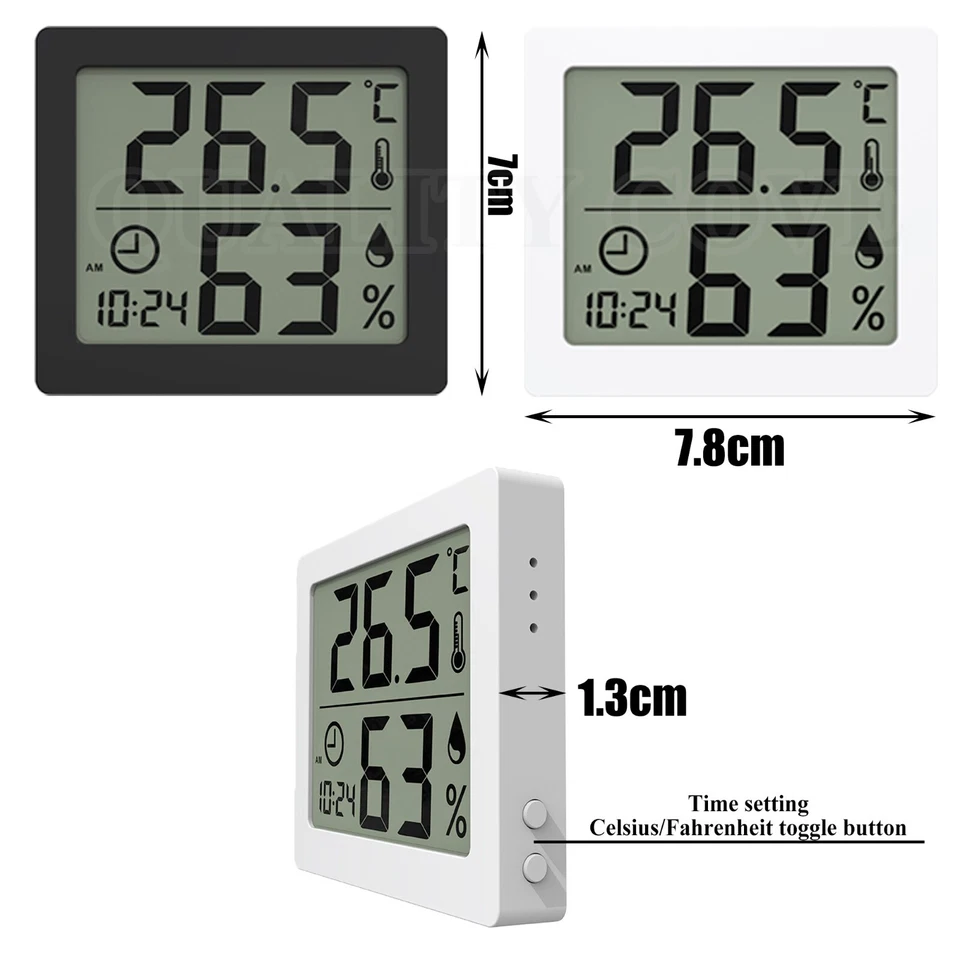 Digital Room Thermometer Hygrometer Tester Humidity Meter Indoor Temperature - image 2 of 4