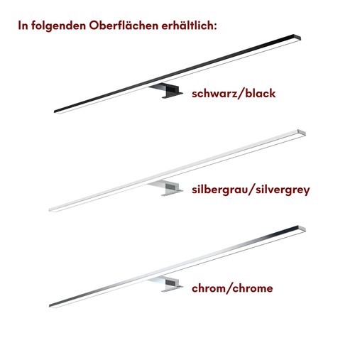 kalb | 80cm LED Badleuchte Spiegelleuchte 230V neutralweiß 4000k verchromt 15W - Bild 6 von 8