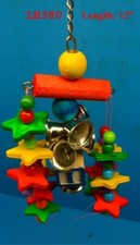 LB380 BLOCKS KNOTS BELLS COLORS 12" BIRD TOY PARROT CONURE TIEL KEET