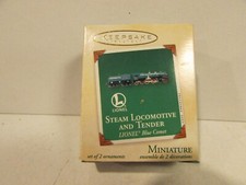 2003 Hallmark Miniature Steam Locomotive  Tender Lionel Blue Comet Ornament